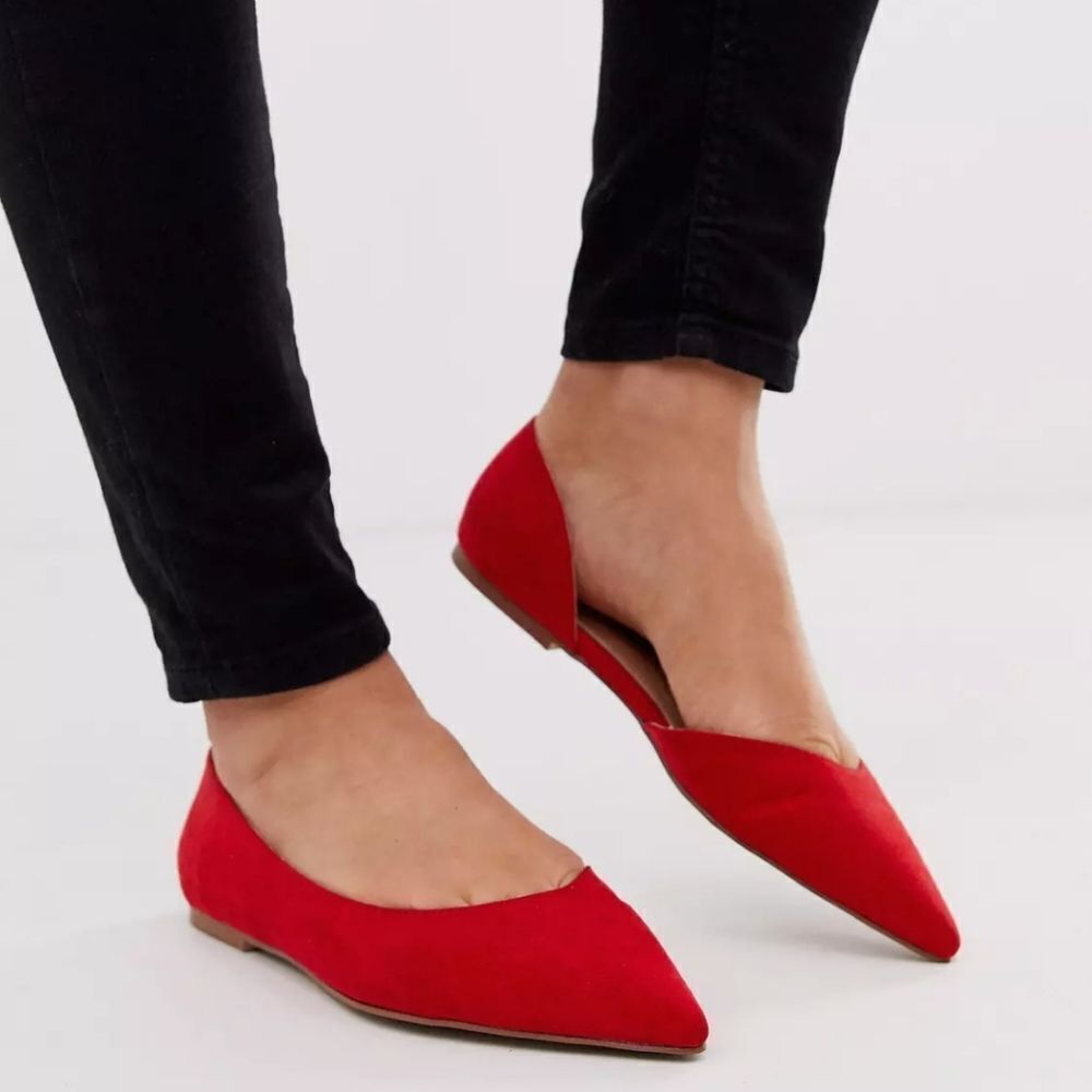 NINE WEST POINTED TOE SUEDE WOMEN"S D'ORSAY FLAT